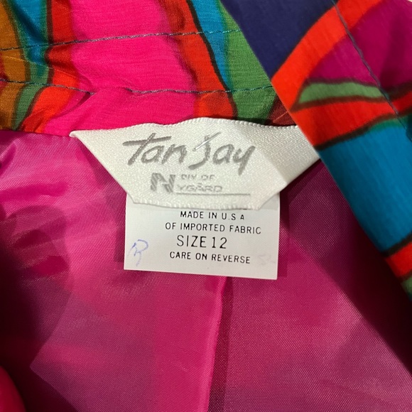 Wild wacky colorful vintage button up woman’s blouse and or jacket size 12 - Picture 5 of 10